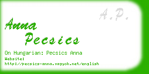 anna pecsics business card